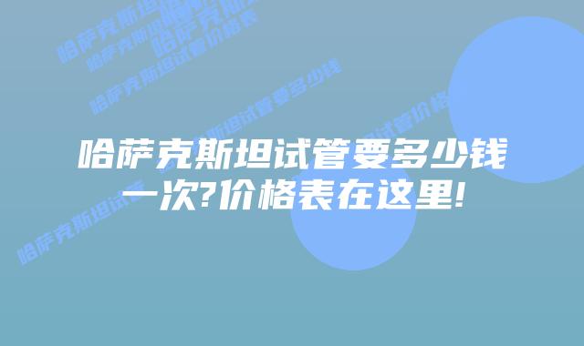 哈萨克斯坦试管要多少钱一次?价格表在这里!