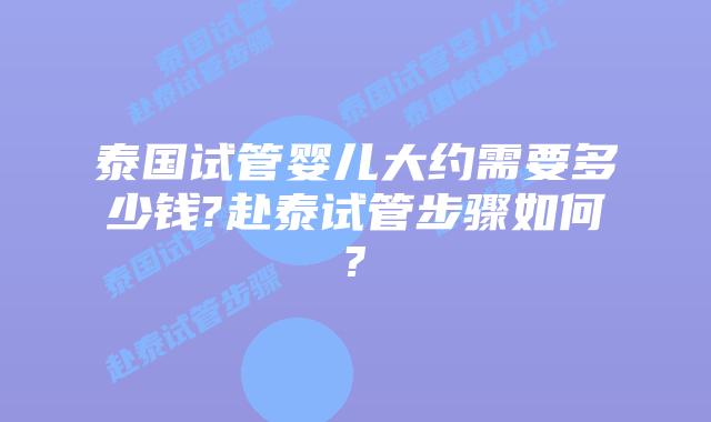 泰国试管婴儿大约需要多少钱?赴泰试管步骤如何?