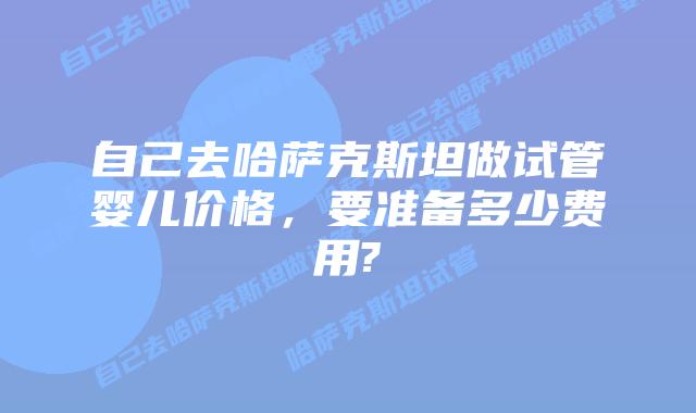 自己去哈萨克斯坦做试管婴儿价格,要准备多少费用?