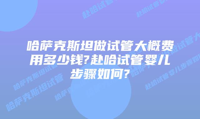 哈萨克斯坦做试管大概费用多少钱?赴哈试管婴儿步骤如何?