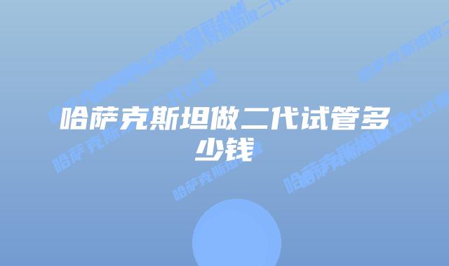 哈萨克斯坦做二代试管多少钱