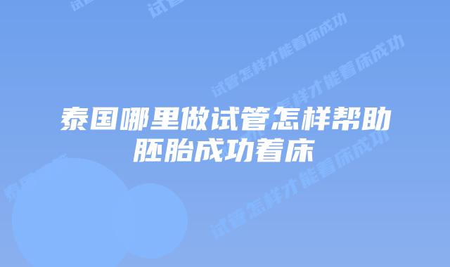 泰国哪里做试管怎样帮助胚胎成功着床