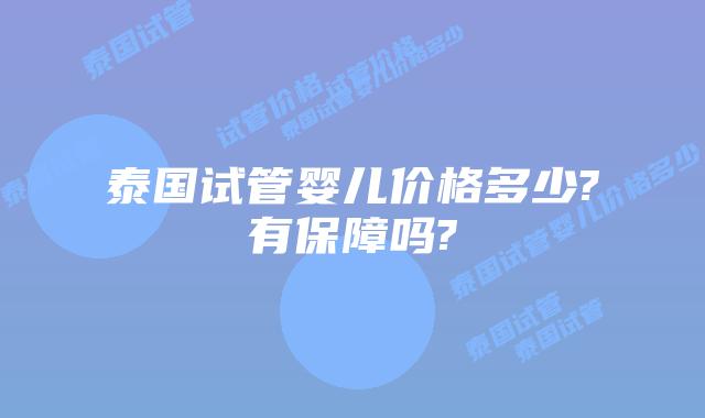 泰国试管婴儿价格多少?有保障吗?