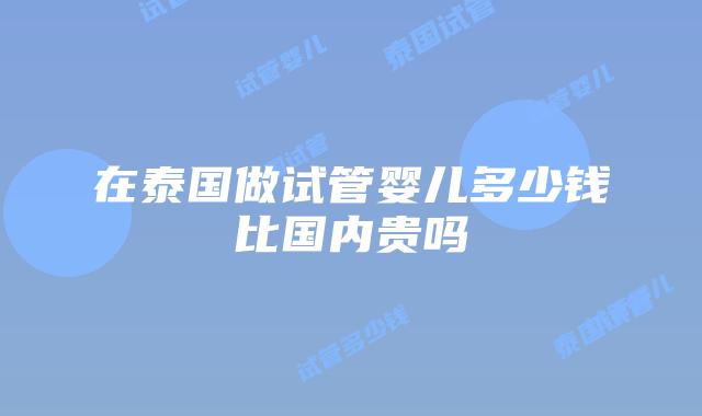 在泰国做试管婴儿多少钱比国内贵吗