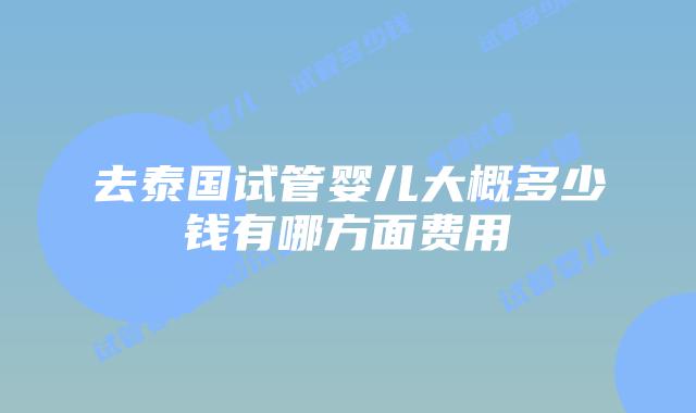 去泰国试管婴儿大概多少钱有哪方面费用