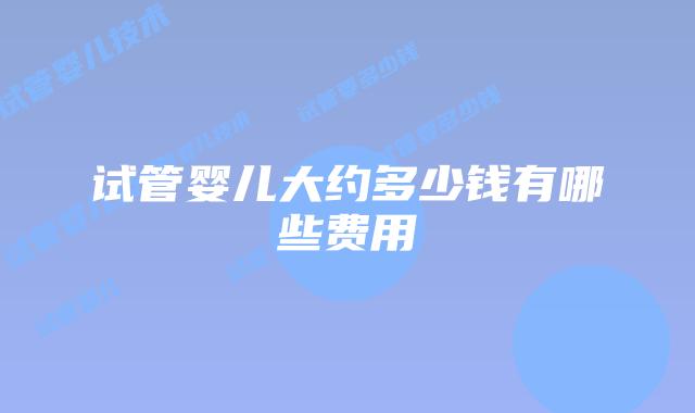 试管婴儿大约多少钱有哪些费用