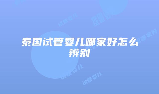泰国试管婴儿哪家好怎么辨别