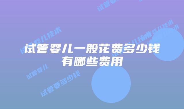 试管婴儿一般花费多少钱有哪些费用