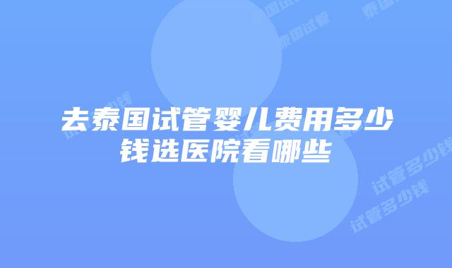 去泰国试管婴儿费用多少钱选医院看哪些