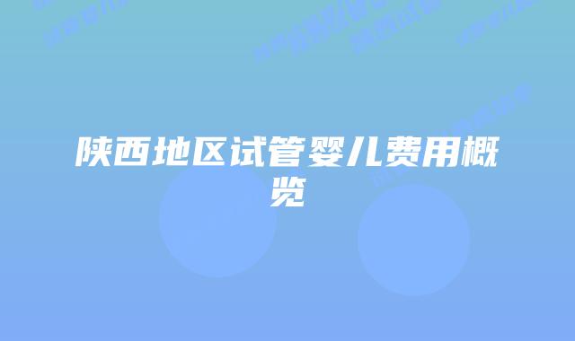 陕西地区试管婴儿费用概览