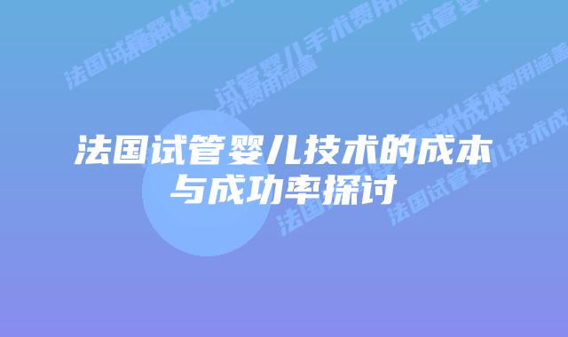 法国试管婴儿技术的成本与成功率探讨