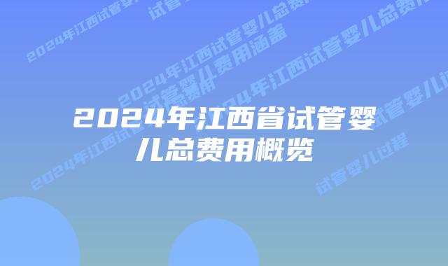 2024年江西省试管婴儿总费用概览