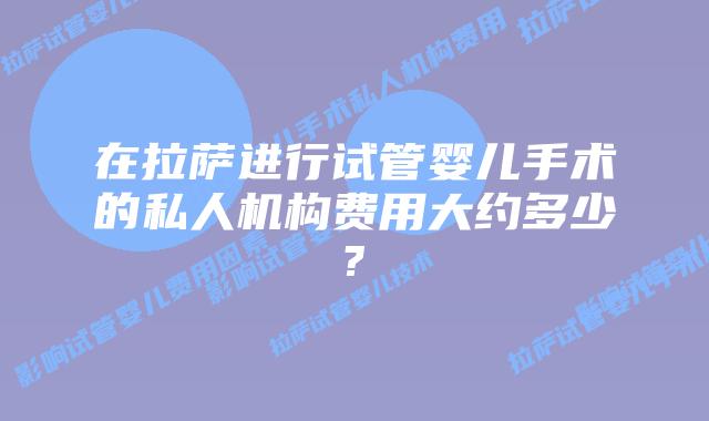 在拉萨进行试管婴儿手术的私人机构费用大约多少?