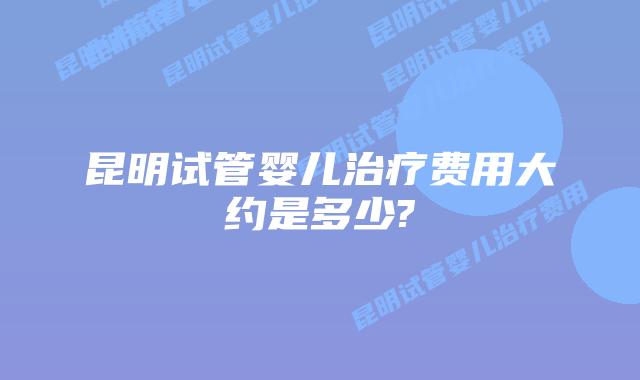 昆明试管婴儿治疗费用大约是多少?