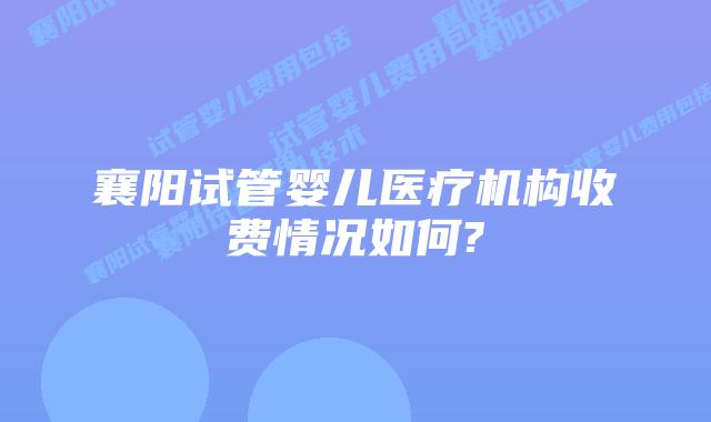 襄阳试管婴儿医疗机构收费情况如何?
