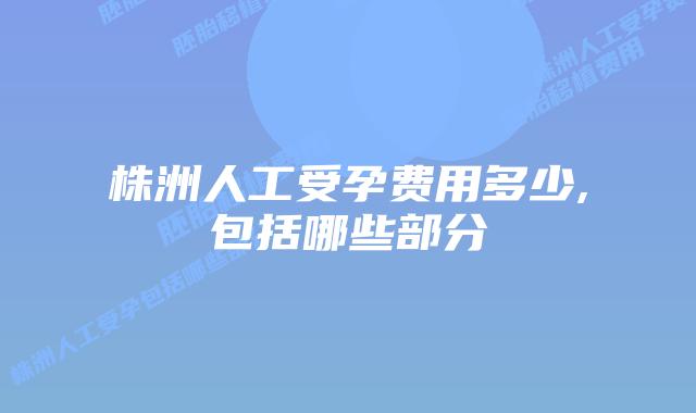 株洲人工受孕费用多少,包括哪些部分