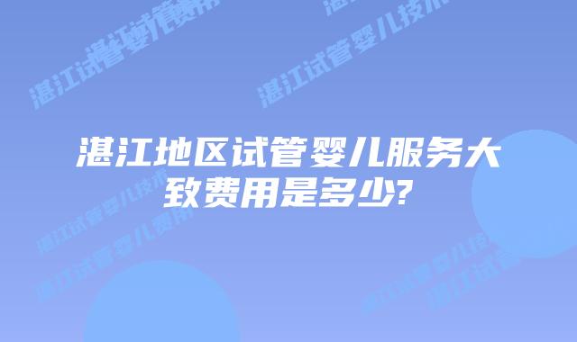 湛江地区试管婴儿服务大致费用是多少?