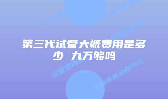 第三代试管大概费用是多少 九万够吗