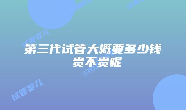 第三代试管大概要多少钱 贵不贵呢
