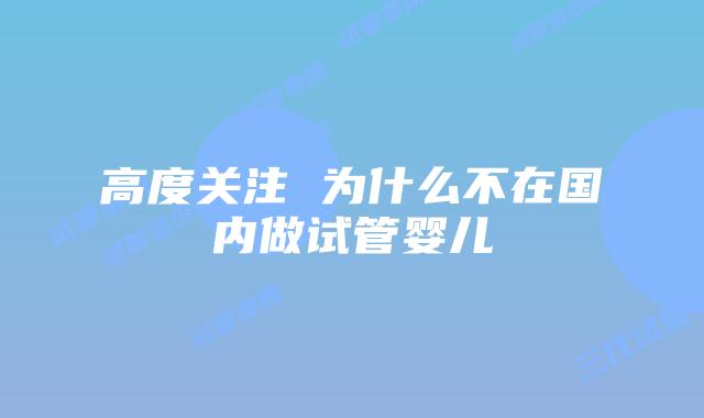 高度关注 为什么不在国内做试管婴儿