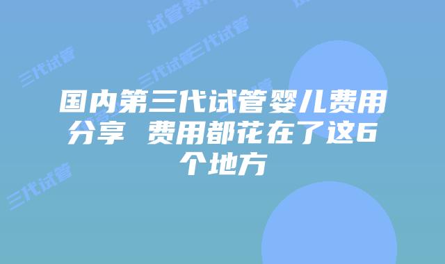 国内第三代试管婴儿费用分享 费用都花在了这6个地方