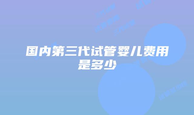 国内第三代试管婴儿费用是多少