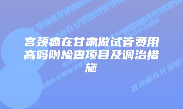 宫颈癌在甘肃做试管费用高吗附检查项目及调治措施