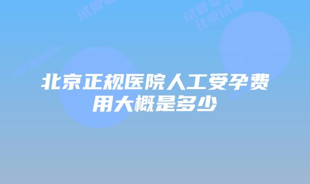 北京正规医院人工受孕费用大概是多少