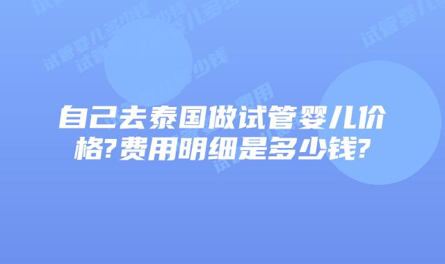 自己去泰国做试管婴儿价格?费用明细是多少钱?