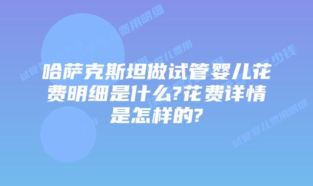 哈萨克斯坦做试管婴儿花费明细是什么?花费详情是怎样的?
