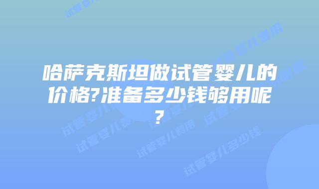 哈萨克斯坦做试管婴儿的价格?准备多少钱够用呢?