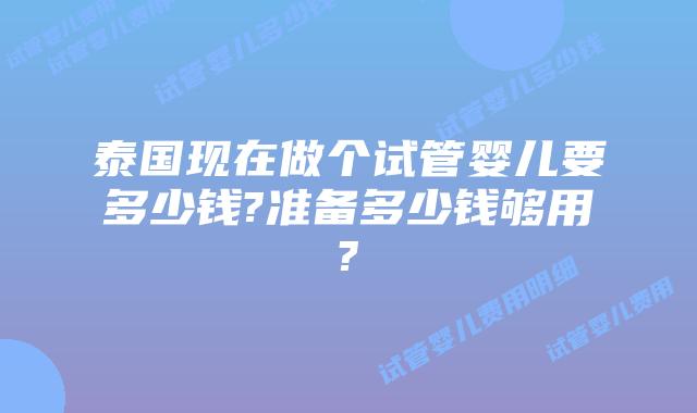 泰国现在做个试管婴儿要多少钱?准备多少钱够用?
