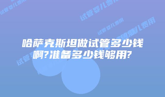 哈萨克斯坦做试管多少钱啊?准备多少钱够用?