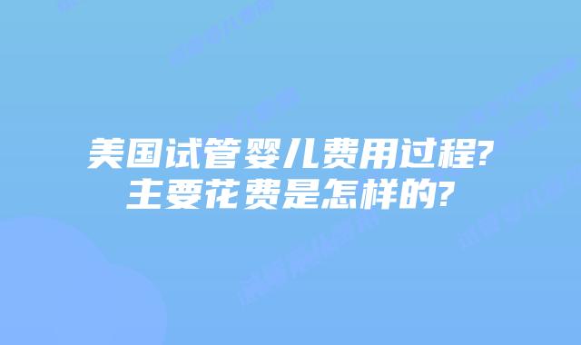 美国试管婴儿费用过程?主要花费是怎样的?