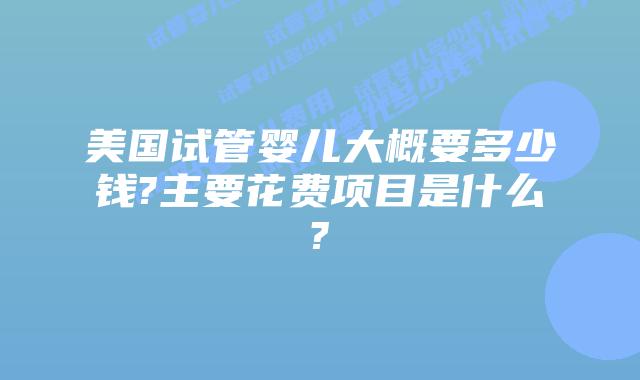 美国试管婴儿大概要多少钱?主要花费项目是什么?