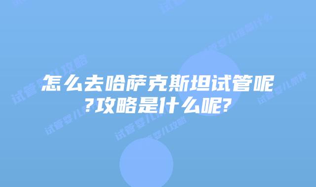怎么去哈萨克斯坦试管呢?攻略是什么呢?