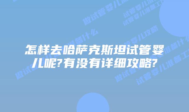 怎样去哈萨克斯坦试管婴儿呢?有没有详细攻略?