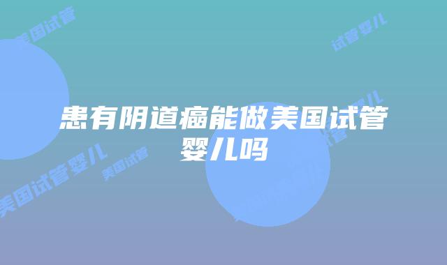 患有阴道癌能做美国试管婴儿吗