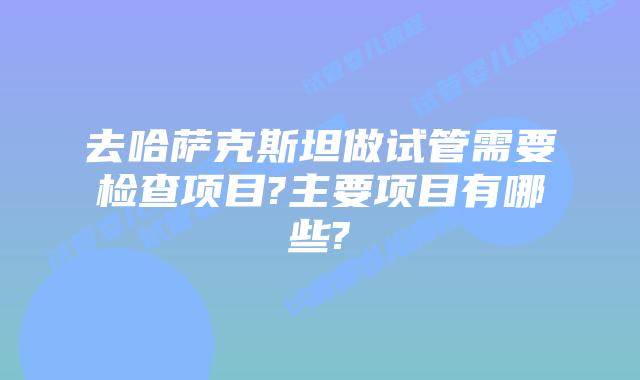 去哈萨克斯坦做试管需要检查项目?主要项目有哪些?