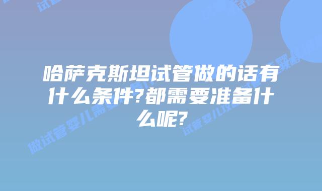 哈萨克斯坦试管做的话有什么条件?都需要准备什么呢?