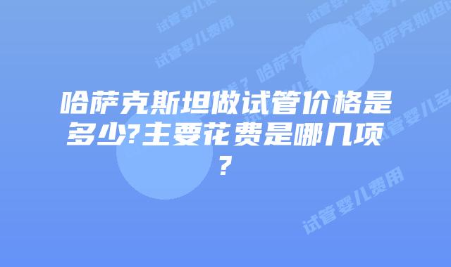 哈萨克斯坦做试管价格是多少?主要花费是哪几项?