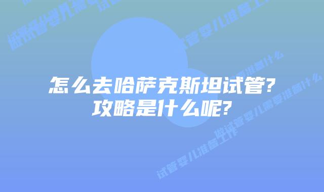怎么去哈萨克斯坦试管?攻略是什么呢?