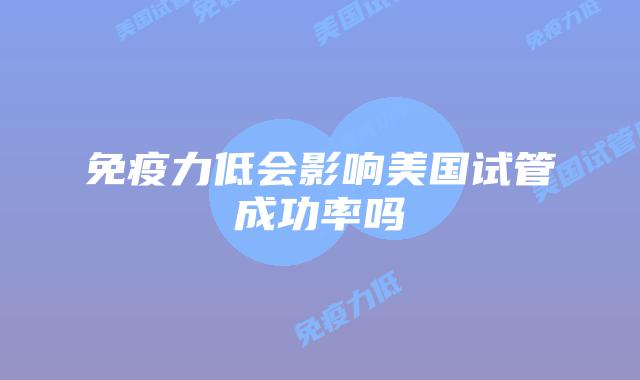 免疫力低会影响美国试管成功率吗