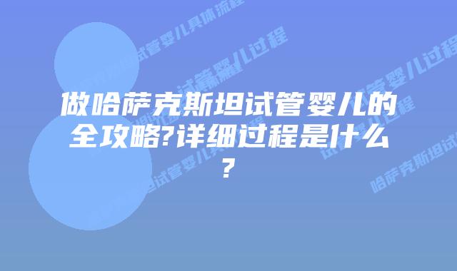 做哈萨克斯坦试管婴儿的全攻略?详细过程是什么?