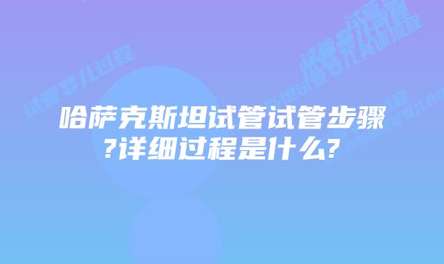 哈萨克斯坦试管试管步骤?详细过程是什么?