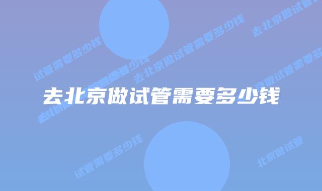 去北京做试管需要多少钱
