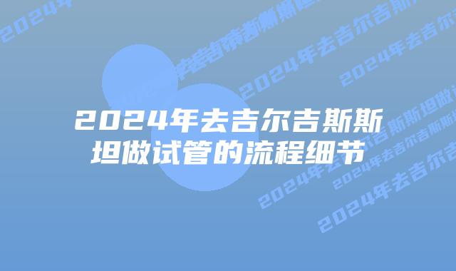 2024年去吉尔吉斯斯坦做试管的流程细节