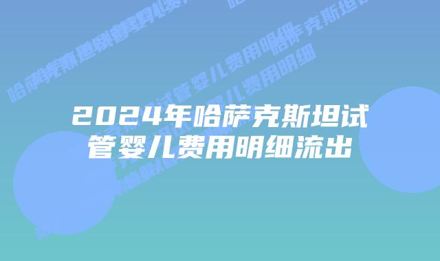 2024年哈萨克斯坦试管婴儿费用明细流出