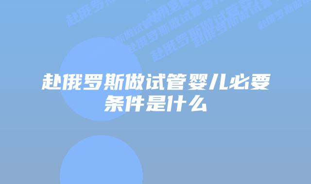 赴俄罗斯做试管婴儿必要条件是什么