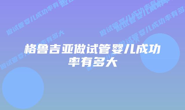 格鲁吉亚做试管婴儿成功率有多大